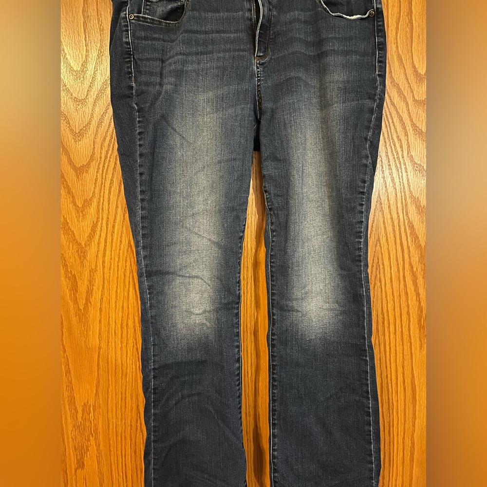 Sonoma, navy blue, boot cut, size 16 jeans. Shading on thighs and back side.